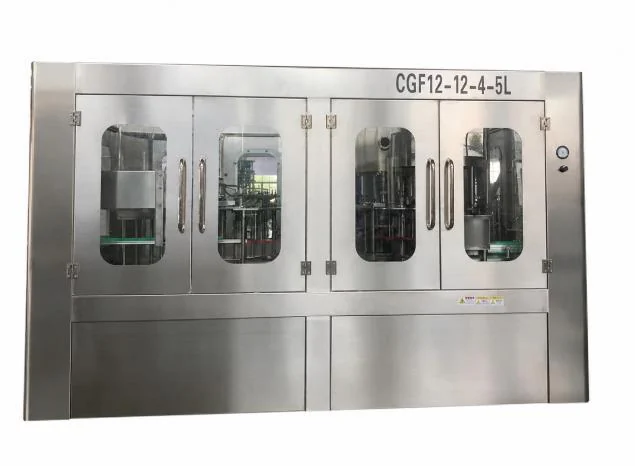 Representative large-bottle rinsing filling and capping monoblock