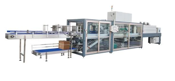 Representative tray and shrink-film wrapping machinery